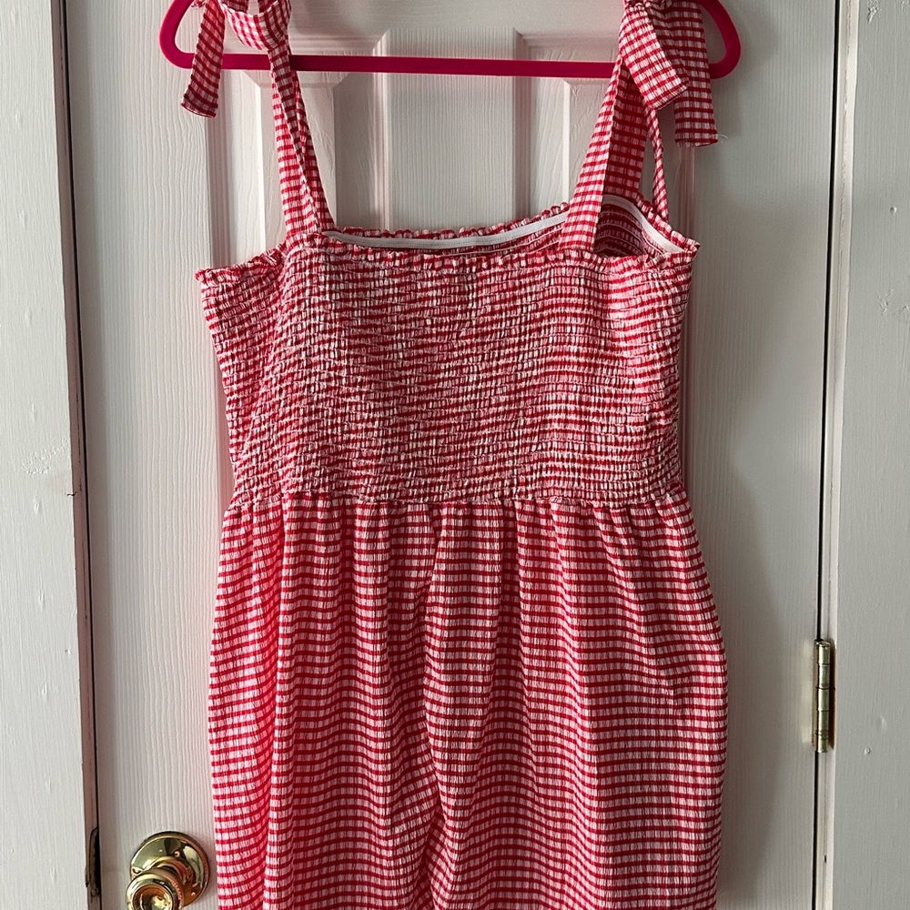 White Birch Red and White Gingham Tank Top